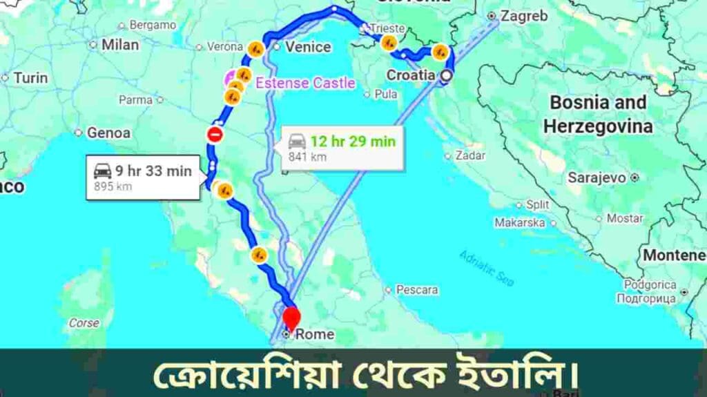 ক্রোয়েশিয়া থেকে ইতালি