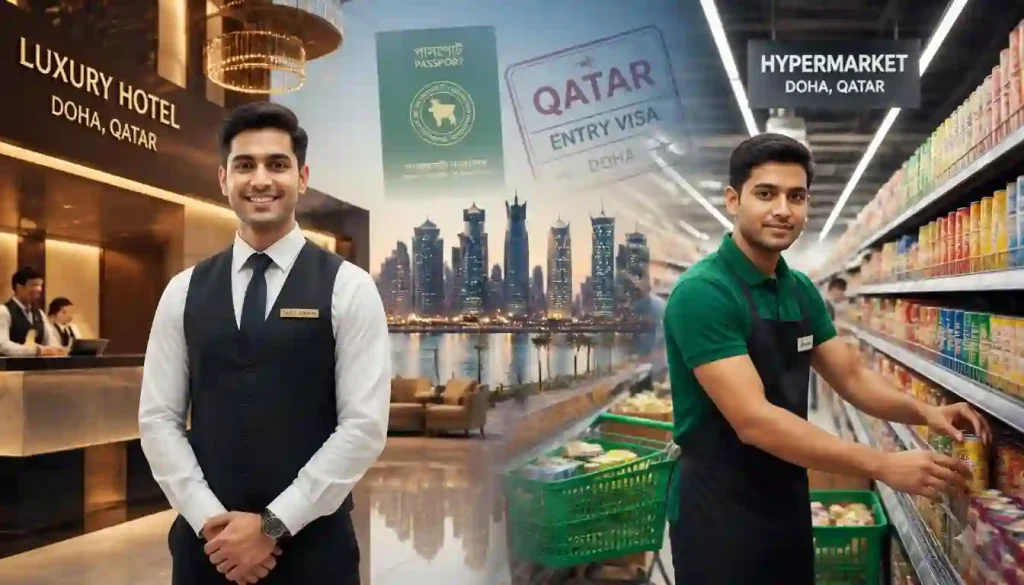 কাতার হোটেল ও সুপার মার্কেট ভিসায় কাজের সুযোগ ও গাইডলাইন